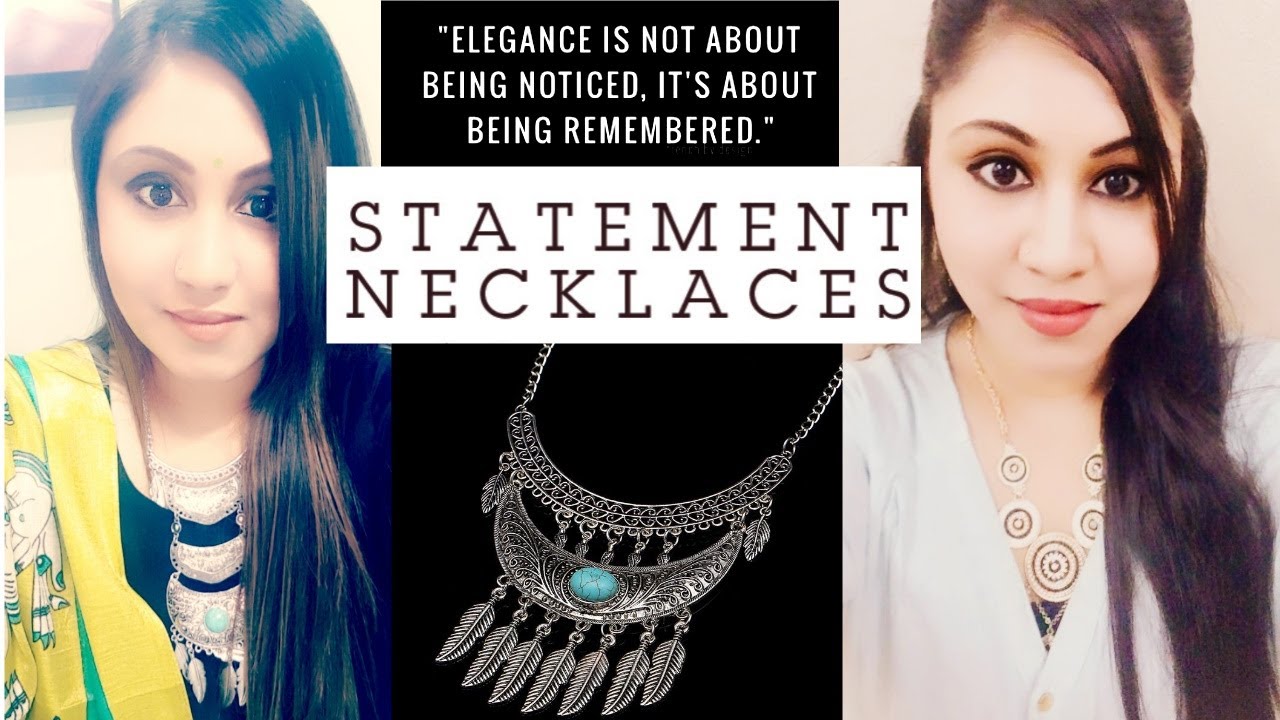 Statement Necklace Pairings ll My Statement Necklace Collection ll How ... Best Office Appropriate Statement Necklaces Review With YouTube Demo